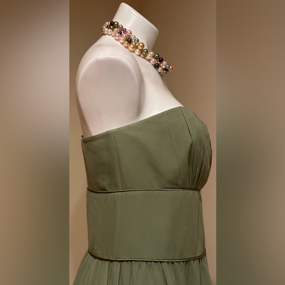 Ann Taylor NWT Maas Green Midi Strapless Dress Sz 16 iZipper And Closure on Side - Picture 6 of 16
